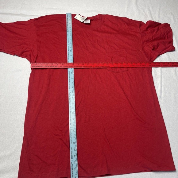 Red Shirt Single Stitch Men’s 2XL XXL pocket t shirt montogemry ward NWT Botany - Picture 9 of 16